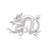 Retro Pin Animal Dragon Alloy Enamel Rhinestones Unisex Brooches