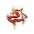 Retro Pin Animal Dragon Alloy Enamel Rhinestones Unisex Brooches