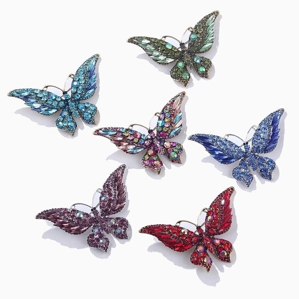 Retro Pin Butterfly Alloy Inlay Rhinestones Women'S Brooches