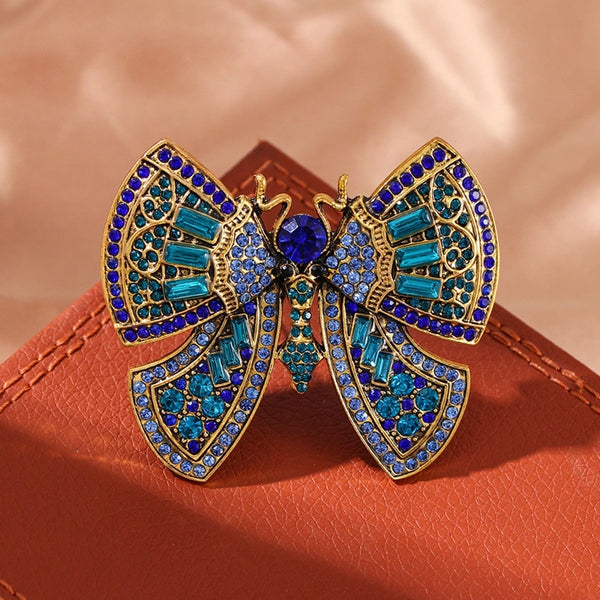 Retro Pin Butterfly Alloy Rhinestone Unisex Brooches