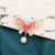 Retro Pin Butterfly Imitation Pearl Alloy Rhinestone Women'S Brooches