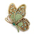 Retro Pin Butterfly Imitation Pearl Alloy Rhinestone Women'S Brooches