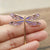 Retro Pin Dragonfly Alloy Enamel Inlay Zircon Women'S Brooches