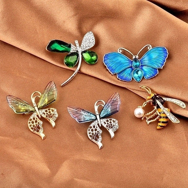 Retro Pin Dragonfly Butterfly Alloy Enamel Unisex Brooches