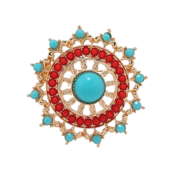 Retro Pin Geometric Alloy Inlay Turquoise Unisex Brooches