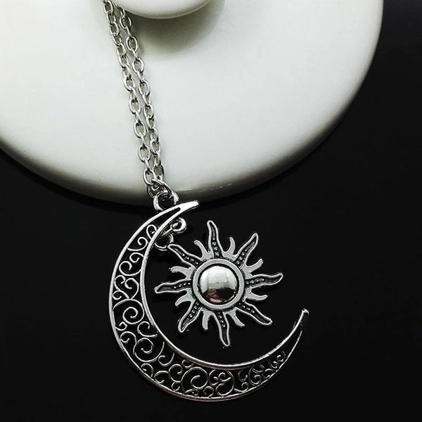 Retro Pin Moon Alloy Plating Unisex Pendant Necklace