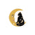 Retro Pin Moon Cat Alloy Inlaid Gold Unisex Brooches