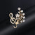 Retro Pin Notes Alloy Inlay Rhinestones Women'S Brooches