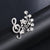 Retro Pin Notes Alloy Inlay Rhinestones Women'S Brooches