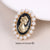 Retro Pin Portrait Alloy Plating Rhinestones Women'S Brooches