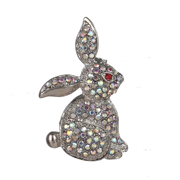 Retro Pin Rabbit Carrot Alloy Enamel Artificial Rhinestones Women'S Brooches