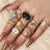 Retro Punk Animal Moon Skull Alloy Plating Hollow Out Inlay Artificial Gemstones Artificial Pearls Artificial Diamond Gold Plated Silver Plated Women's Wide Band Ring Open Ring Rings