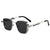 Retro Punk British Style Solid Color Ac Square Full Frame Men's Sunglasses