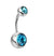 Retro Punk Geometric Stainless Steel Inlay Zircon Belly Ring