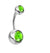 Retro Punk Geometric Stainless Steel Inlay Zircon Belly Ring