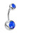 Retro Punk Geometric Stainless Steel Inlay Zircon Belly Ring