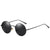 Retro Punk Solid Color Tac Round Frame Full Frame Men's Sunglasses