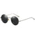 Retro Punk Solid Color Tac Round Frame Full Frame Men's Sunglasses