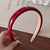 Retro Red PU Leather Headband For Women 2024 New Summer Outwear Versatile Headband Hair Pressing Hairpin Minimalistic Headdress