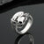 Retro Ring Fashion Alloy Silver Opening Punk Ring Skull Head Ruby Ring