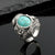 Retro Ring Fashion Alloy Silver Opening Punk Ring Skull Head Ruby Ring