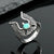 Retro Ring Fashion Alloy Silver Opening Punk Ring Skull Head Ruby Ring