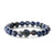 Retro Round Beaded Natural Stone Unisex Bracelets 1 Piece