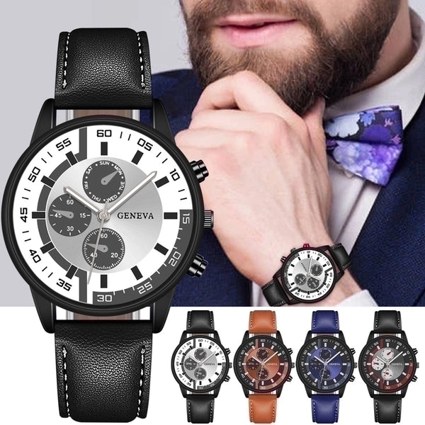 Retro Round Buckle Quartz Men's Watches