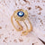 Retro Round Devil's Eye Heart Shape Copper Plating Rings