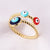 Retro Round Devil's Eye Heart Shape Copper Plating Rings