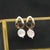 Retro Round Flower Pearl Copper Patchwork Zircon Drop Earrings 1 Pair