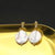 Retro Round Flower Pearl Copper Patchwork Zircon Drop Earrings 1 Pair