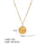 Retro Round Heart Shape Eye Stainless Steel Polishing Plating 18k Gold Plated Pendant Necklace