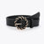 Retro Round Solid Color Pu Leather Alloy Women's Leather Belts