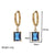 Retro Round Square Titanium Steel Drop Earrings Inlay Zircon Stainless Steel Earrings 1 Pair