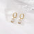 Retro Round Square Titanium Steel Drop Earrings Inlay Zircon Stainless Steel Earrings 1 Pair