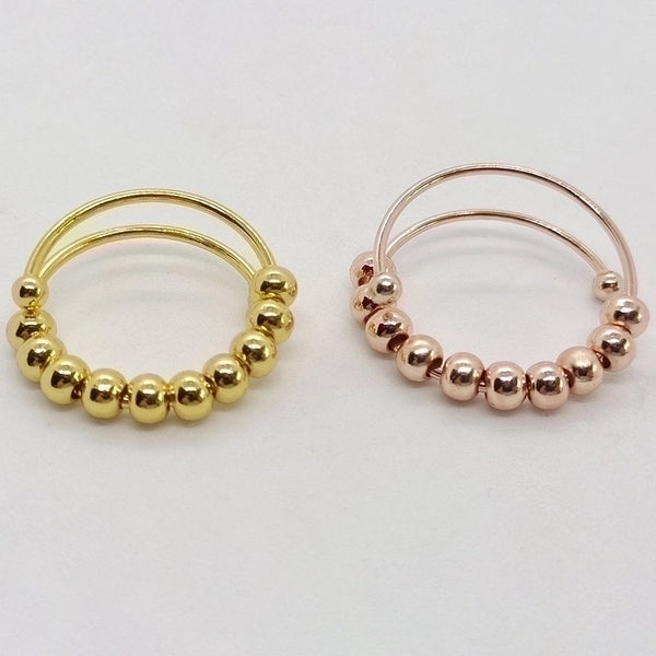 Retro Round Stainless Steel Copper Rings 1 Piece