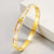 Retro Round Titanium Steel Inlay Zircon Bangle