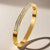 Retro Round Titanium Steel Inlay Zircon Bangle