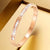 Retro Round Titanium Steel Inlay Zircon Bangle