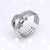 Retro Round Titanium Steel Plating Open Ring 1 Piece