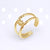 Retro Round Titanium Steel Plating Open Ring 1 Piece