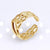 Retro Round Titanium Steel Plating Open Ring 1 Piece