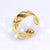 Retro Round Titanium Steel Plating Open Ring 1 Piece