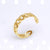 Retro Round Titanium Steel Plating Open Ring 1 Piece