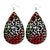 Retro Santa Claus Cattle Flower Pu Leather Water Drop Christmas Women's Drop Earrings 1 Pair