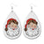 Retro Santa Claus Cattle Flower Pu Leather Water Drop Christmas Women's Drop Earrings 1 Pair