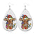 Retro Santa Claus Cattle Flower Pu Leather Water Drop Christmas Women's Drop Earrings 1 Pair