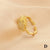 Retro Simple Style Clouds Sun Butterfly Copper Plating Inlay Zircon 18k Gold Plated Open Rings