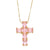 Retro Simple Style Cross Stainless Steel Copper Plating Inlay Zircon 18k Gold Plated Pendant Necklace